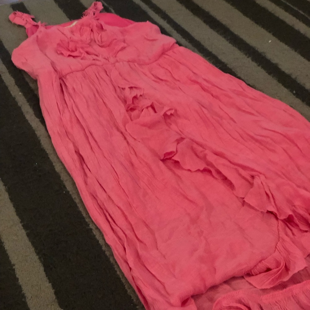Pink dress with ruffles M(10/12)